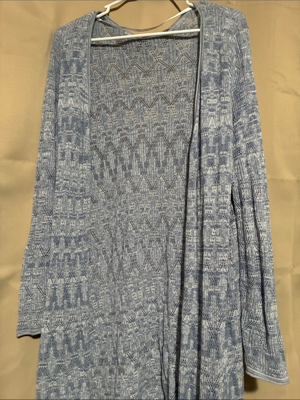 Belldini Heathered Light Blue Open-Front Knit Cardigan